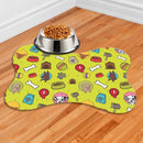 Tapete Pet Comedouro para Cachorro e gato - Tapete para Ração e Água Formato Ossinho 46x31 Antiderrapante
