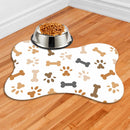 Tapete Pet Comedouro para Cachorro e gato - Tapete para Ração e Água Formato Ossinho 46x31 Antiderrapante