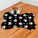 Tapete Pet Comedouro para Cachorro e gato - Tapete para Ração e Água Formato Ossinho 46x31 Antiderrapante
