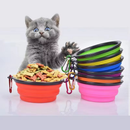 kit 2 Bebedouro E Comedouro De Silicone Retrátil Para Cães e Gatos 350 ML porta ração