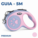 Coleira Guia Retrátil 3/5 Metros Pets Cachorro Cães Gatos Resistente com Trava até 12kg