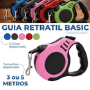 Coleira Guia Retrátil 3/5 Metros Pets Cachorro Cães Gatos Resistente com Trava até 12kg
