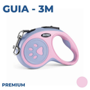 Coleira Guia Retrátil 3/5 Metros Pets Cachorro Cães Gatos Resistente com Trava até 12kg