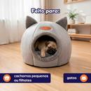 Caminha Casa Tenda Luxo Gato Cachorro Casinha Ninho Pelúcia Pet Iglu Cama Pequena Grande