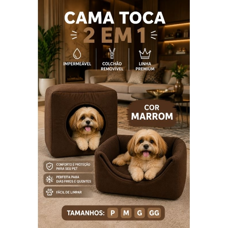 Casinha cama toca Iglu 3 Em 1 Cão E Gato,Tamanhos P, M, G e GG, com almofada removível fundo impermeável