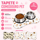 Tapete Pet Comedouro para Cachorro e gato - Tapete para Ração e Água Formato Ossinho 46x31 Antiderrapante