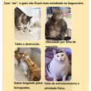 Torre de Brinquedo para Gatos de 4 Andares, com 3 Bolinhas e Penas, Estimula a Energia dos Gatos