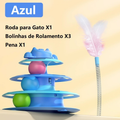 Torre de Brinquedo para Gatos de 4 Andares, com 3 Bolinhas e Penas, Estimula a Energia dos Gatos