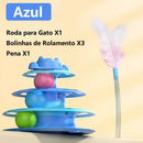 Torre de Brinquedo para Gatos de 4 Andares, com 3 Bolinhas e Penas, Estimula a Energia dos Gatos