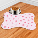 Tapete Pet Comedouro para Cachorro e gato - Tapete para Ração e Água Formato Ossinho 46x31 Antiderrapante