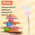 Torre de Brinquedo para Gatos de 4 Andares, com 3 Bolinhas e Penas, Estimula a Energia dos Gatos