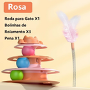 Torre de Brinquedo para Gatos de 4 Andares, com 3 Bolinhas e Penas, Estimula a Energia dos Gatos